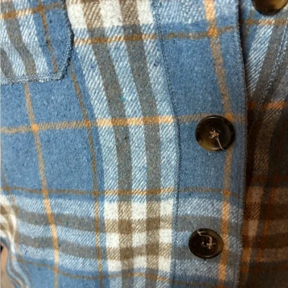 Pink Lily Blue and Tan Plaid Utility Jacket - Picture 3 of 8